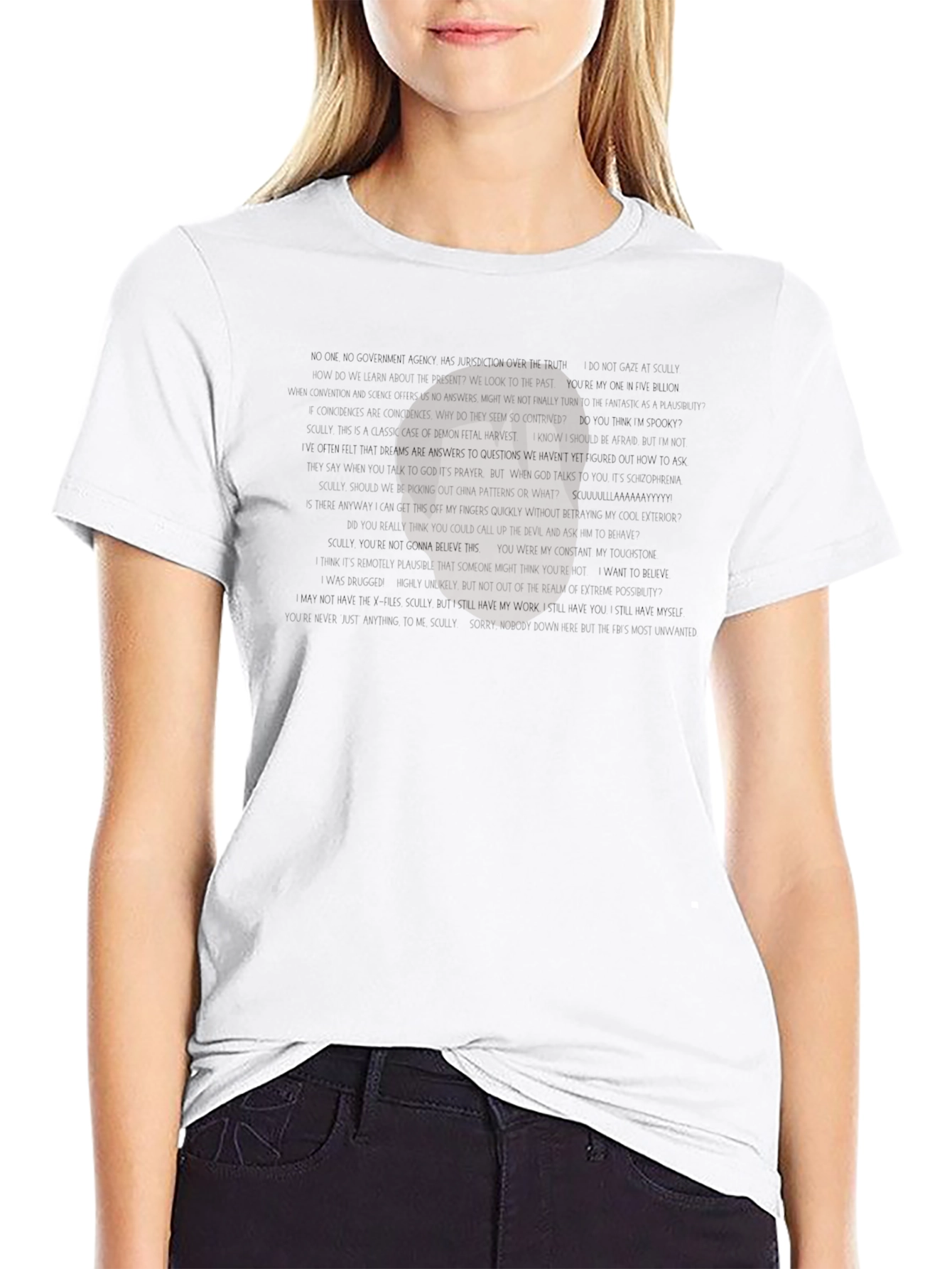 Abstract Text Graphic Black T-Shirt