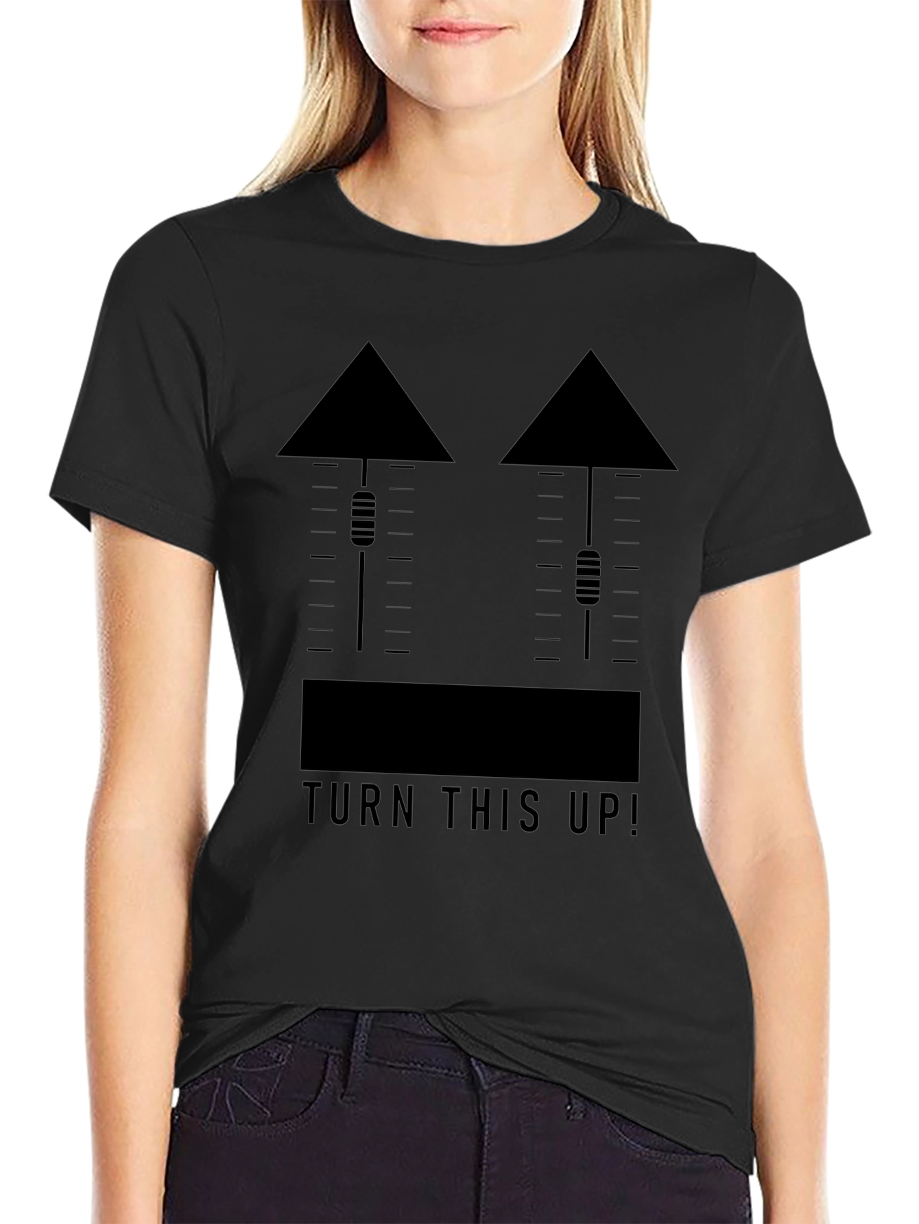 Turn This Up! Black Graphic Tee