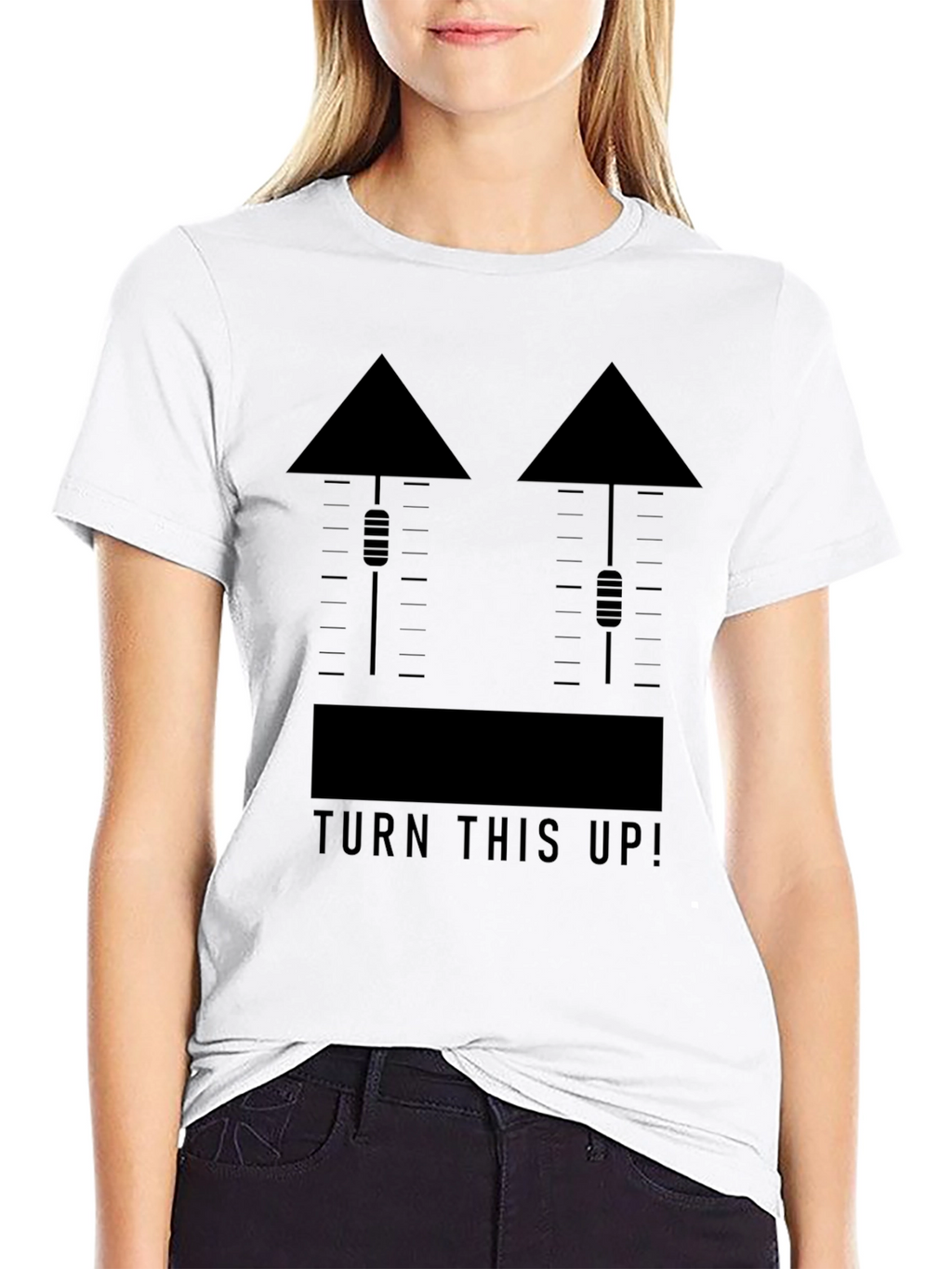 Turn This Up! Black Graphic Tee