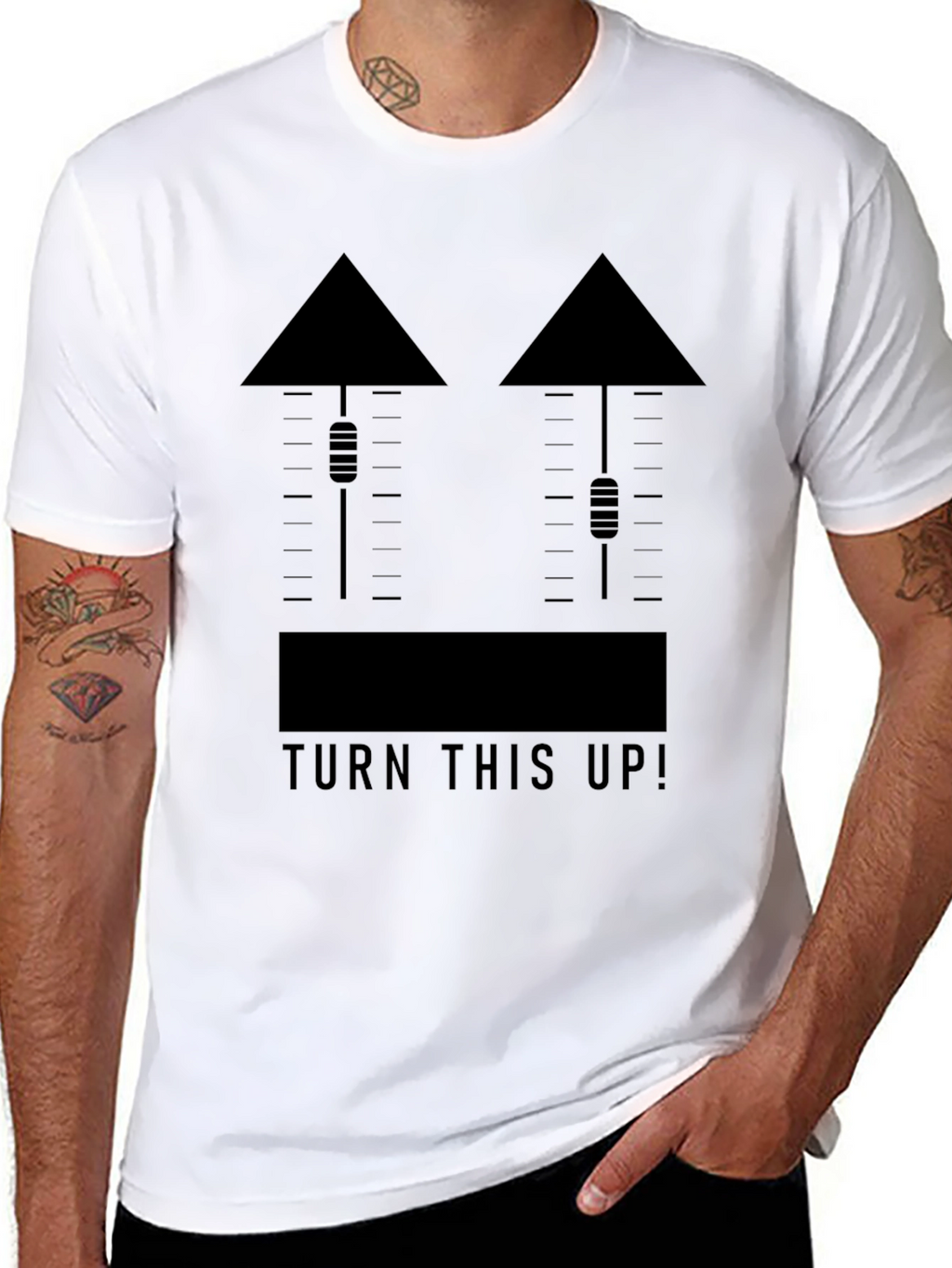 Turn This Up! Black Graphic Tee