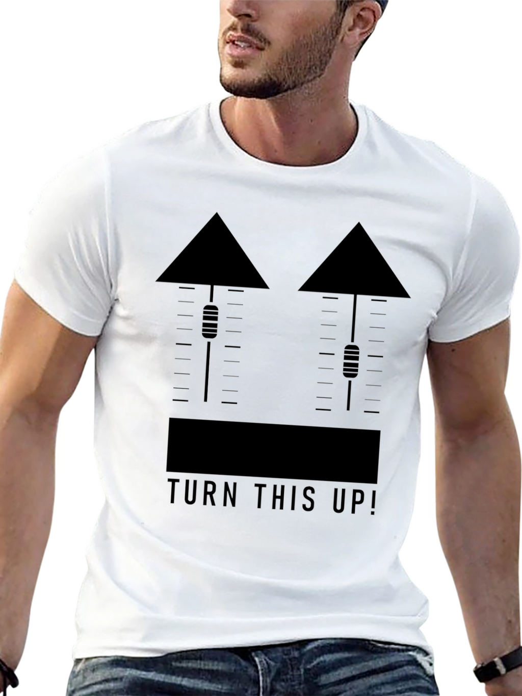 Turn This Up! Black Graphic Tee