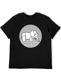 Geometric Elephant Graphic Tee - Modern Black T-Shirt