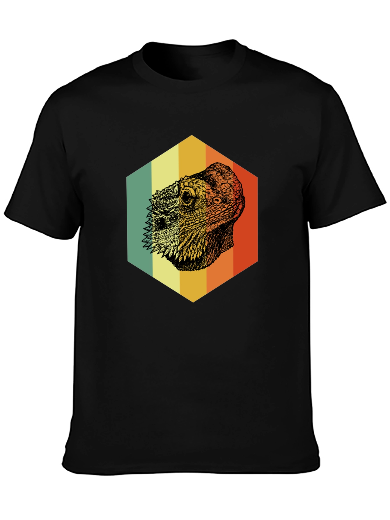 Bearded Dragon Hexagon T-Shirt - Cool Reptile Graphic Tee