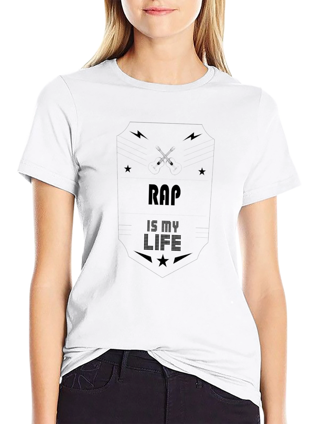 Rap Is My Life Black Graphic Tee