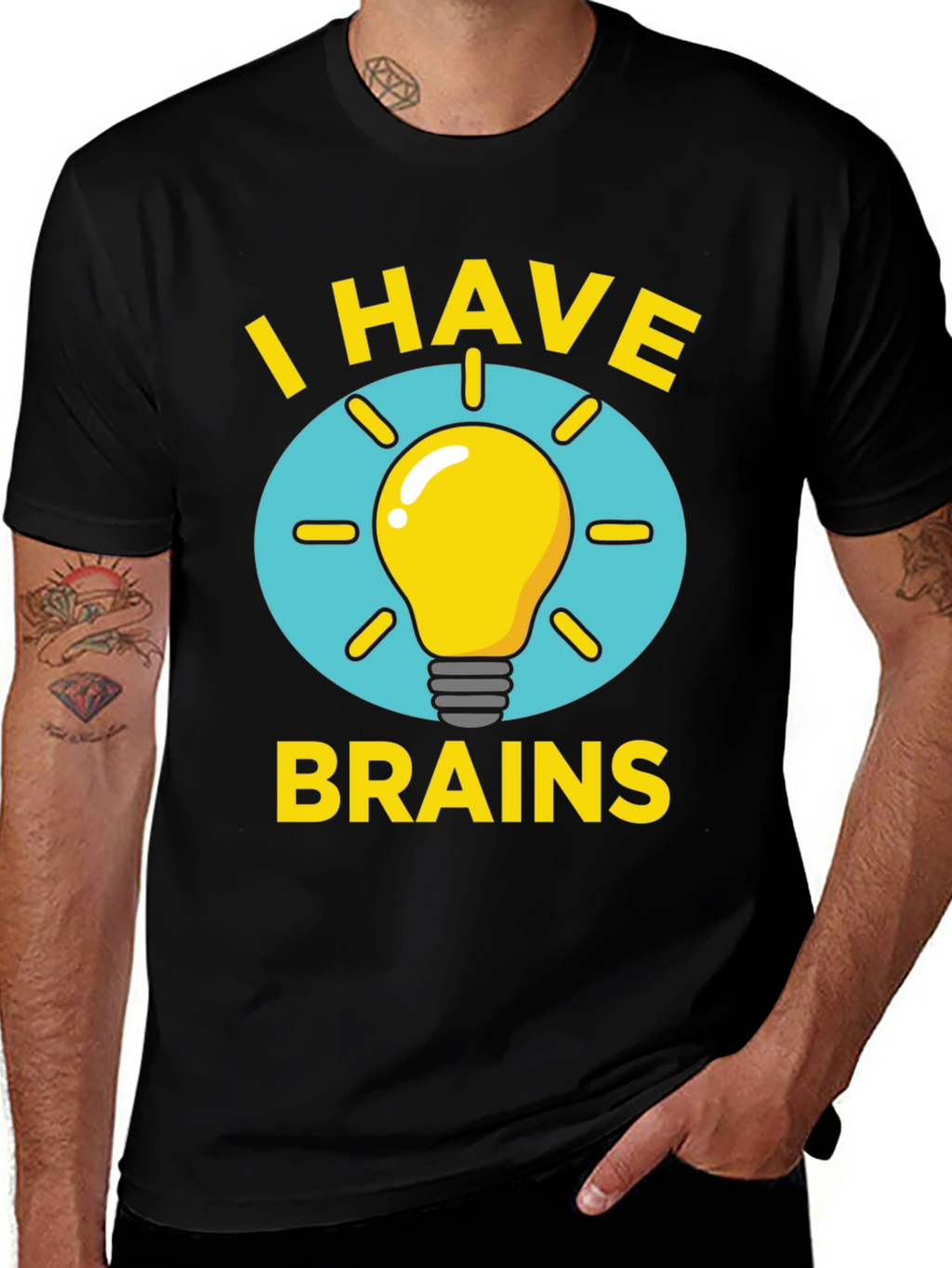 I Have Brains Light Bulb Graphic Tee