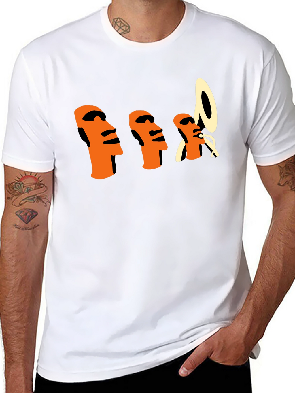 Unique Graphic T-Shirt - Island Heads