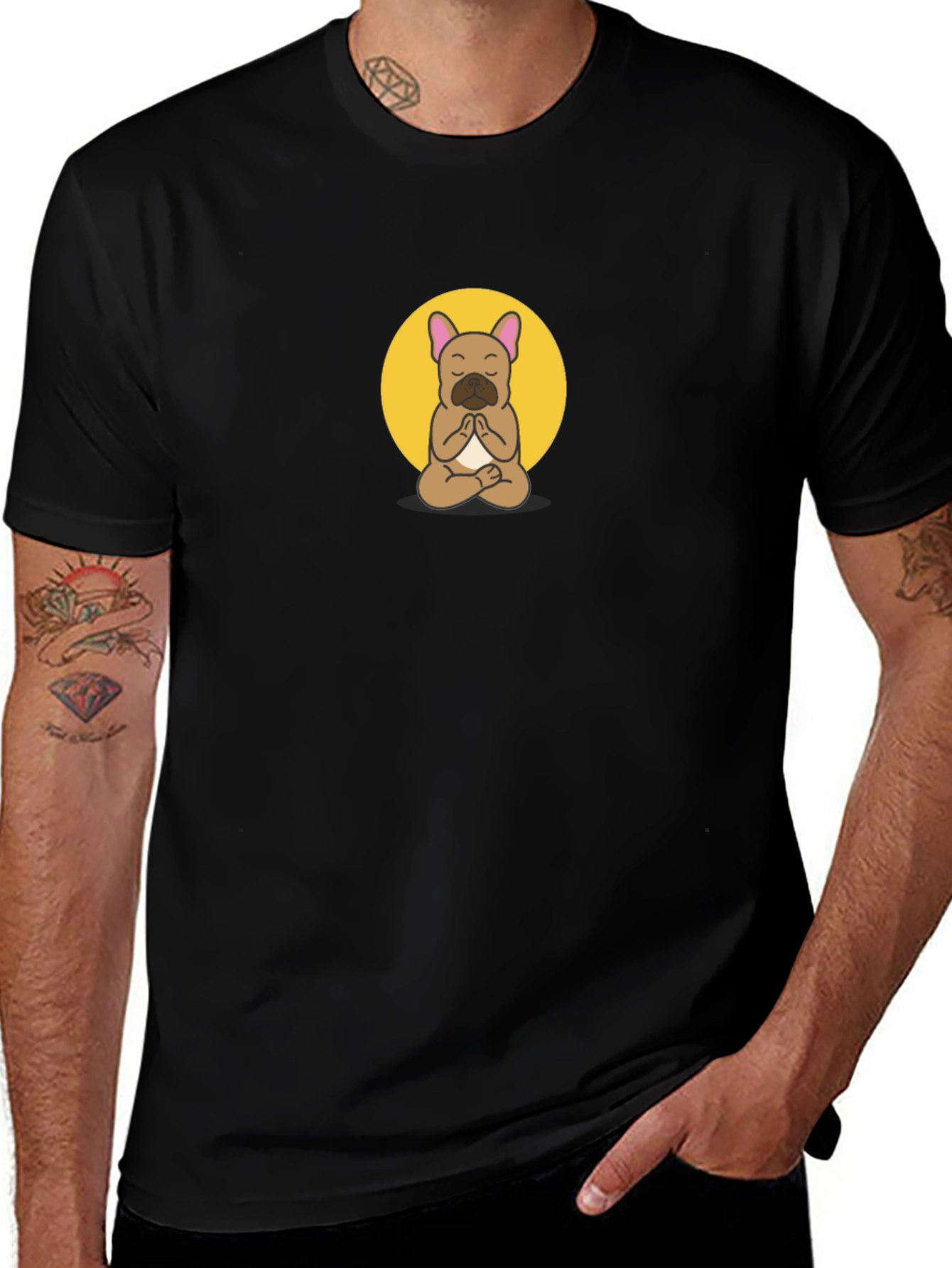 Zen Bulldog Yoga T-Shirt – Cute Dog Lover Graphic Tee
