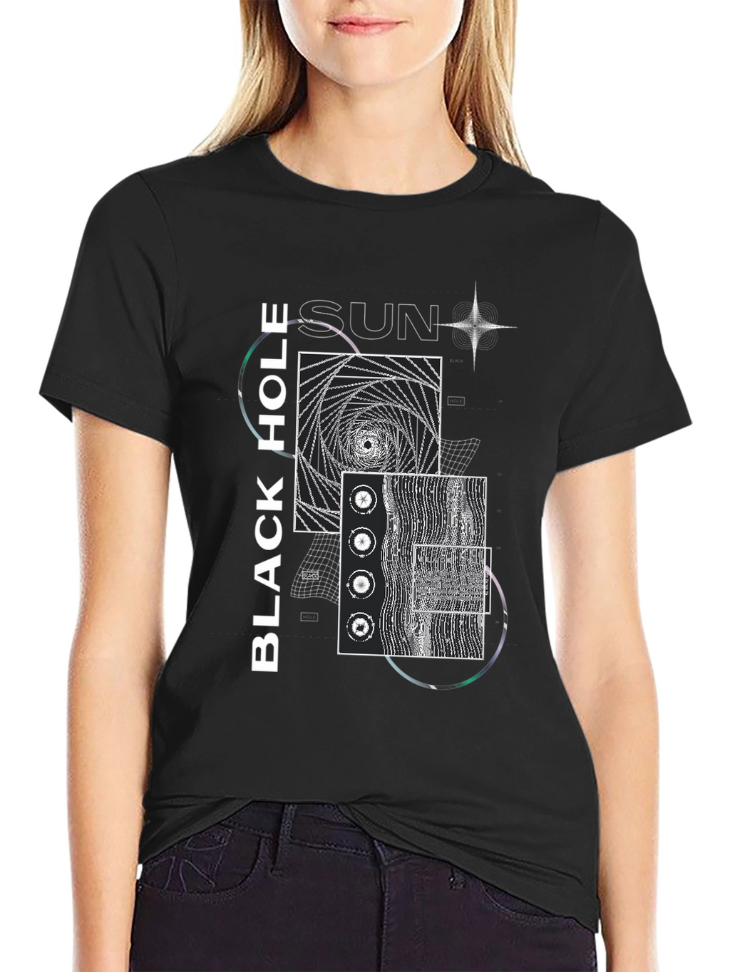 Black Hole Sun Graphic Tee - Modern Artistic Design