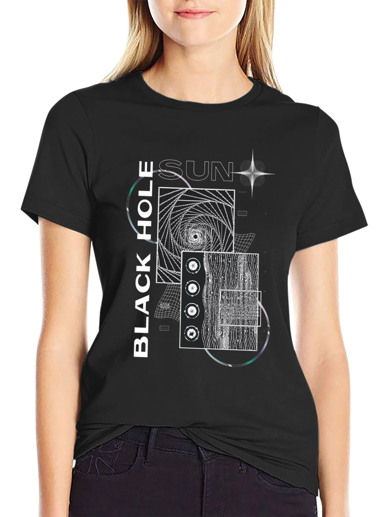 Black Hole Sun Graphic Tee - Modern Artistic Design