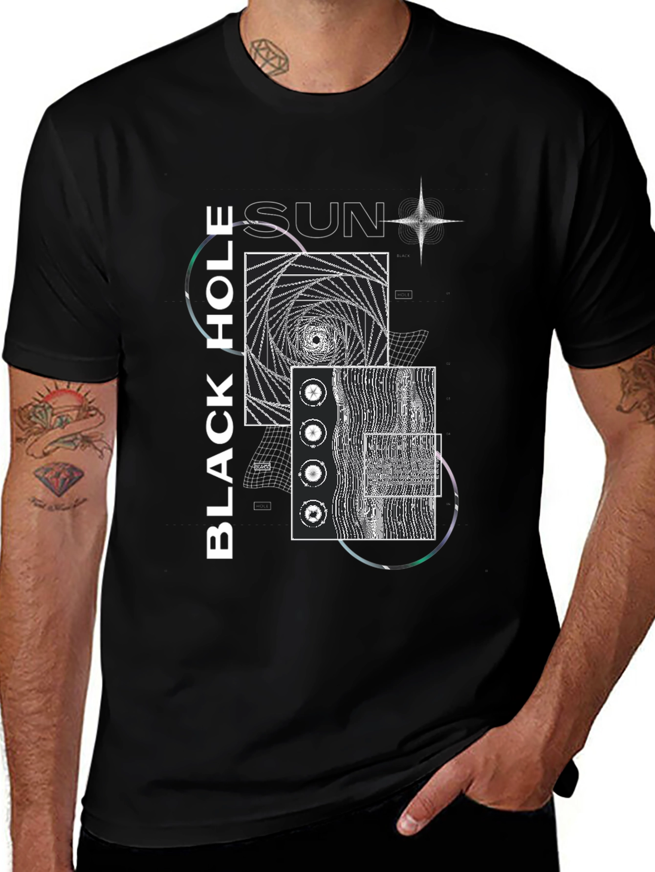 Black Hole Sun Graphic Tee - Modern Artistic Design