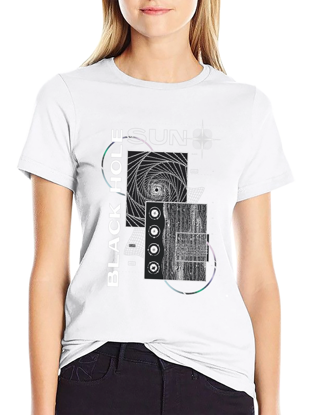 Black Hole Sun Graphic Tee - Modern Artistic Design