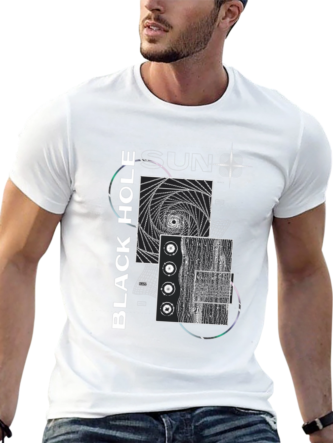 Black Hole Sun Graphic Tee - Modern Artistic Design