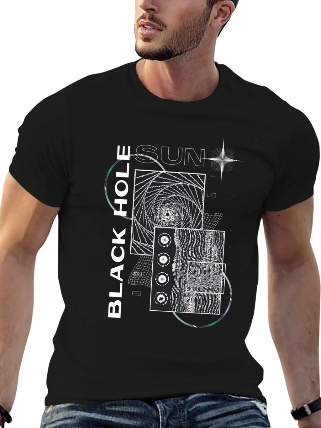 Black Hole Sun Graphic Tee - Modern Artistic Design