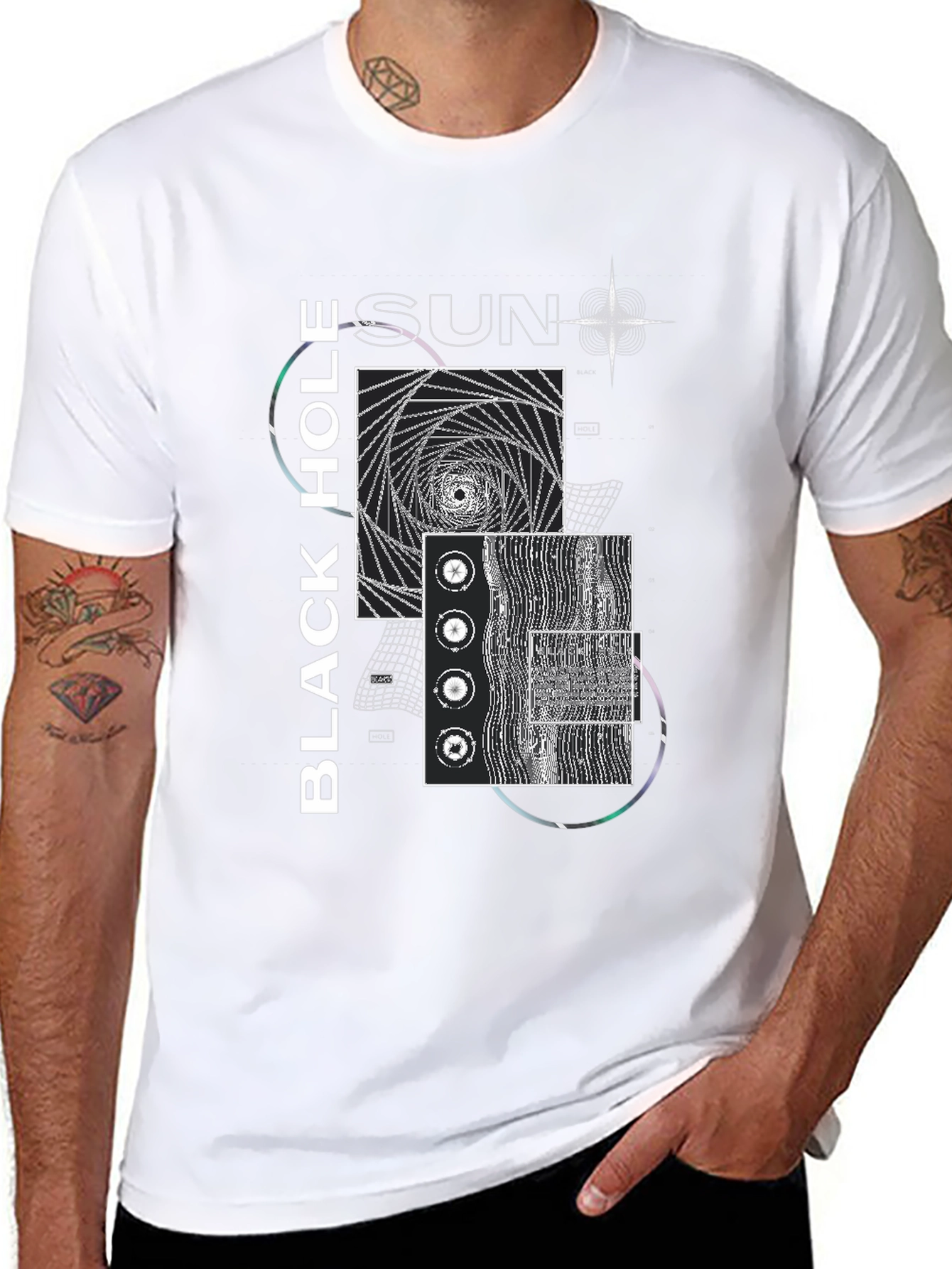 Black Hole Sun Graphic Tee - Modern Artistic Design