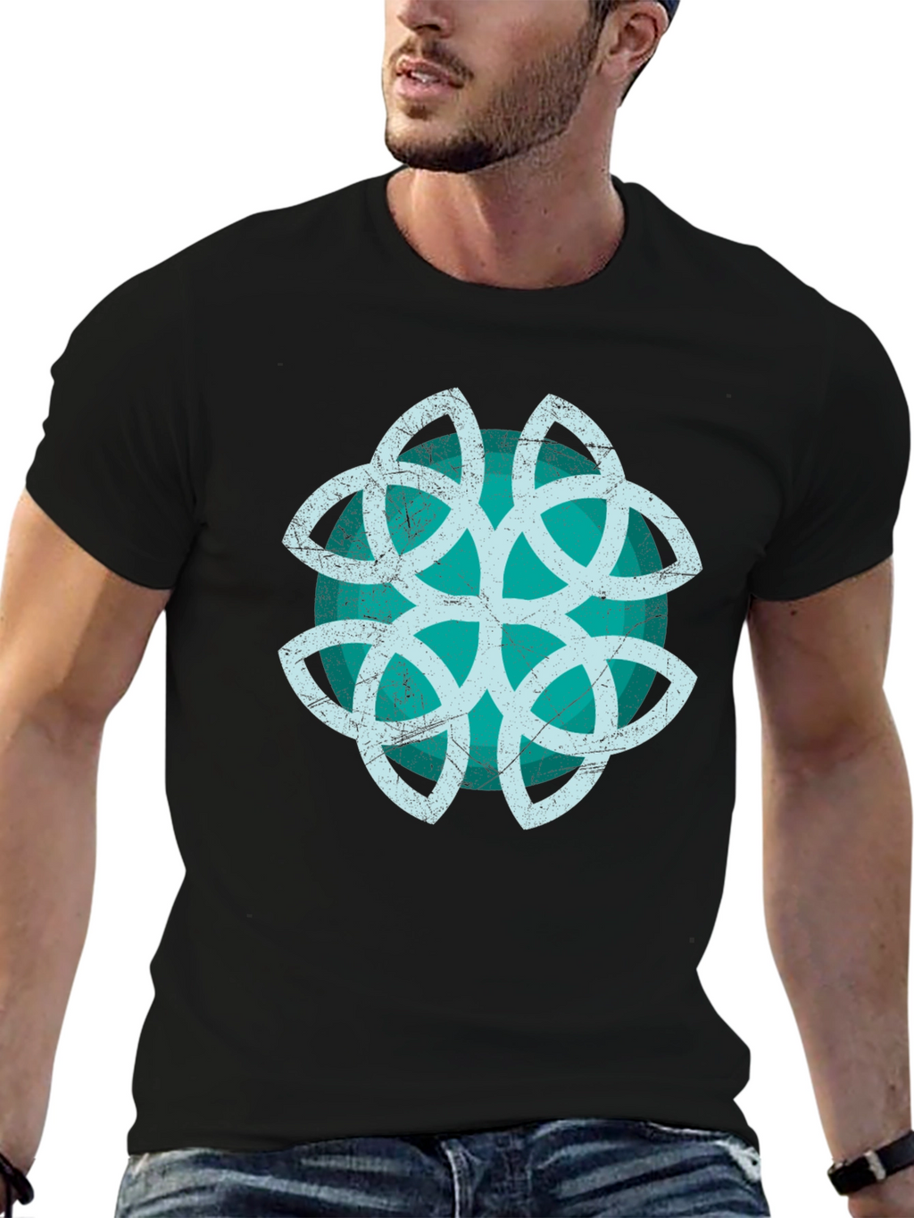 Celtic Knot Graphic Tee - Black Cotton Blend