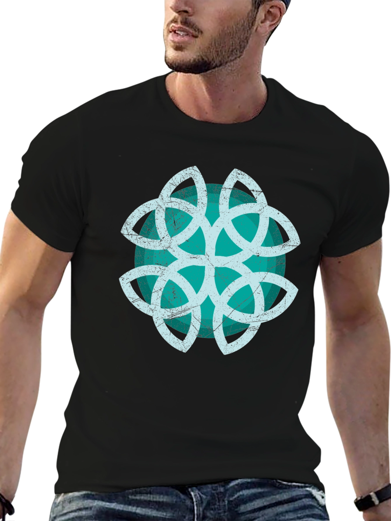 Celtic Knot Graphic Tee - Black Cotton Blend