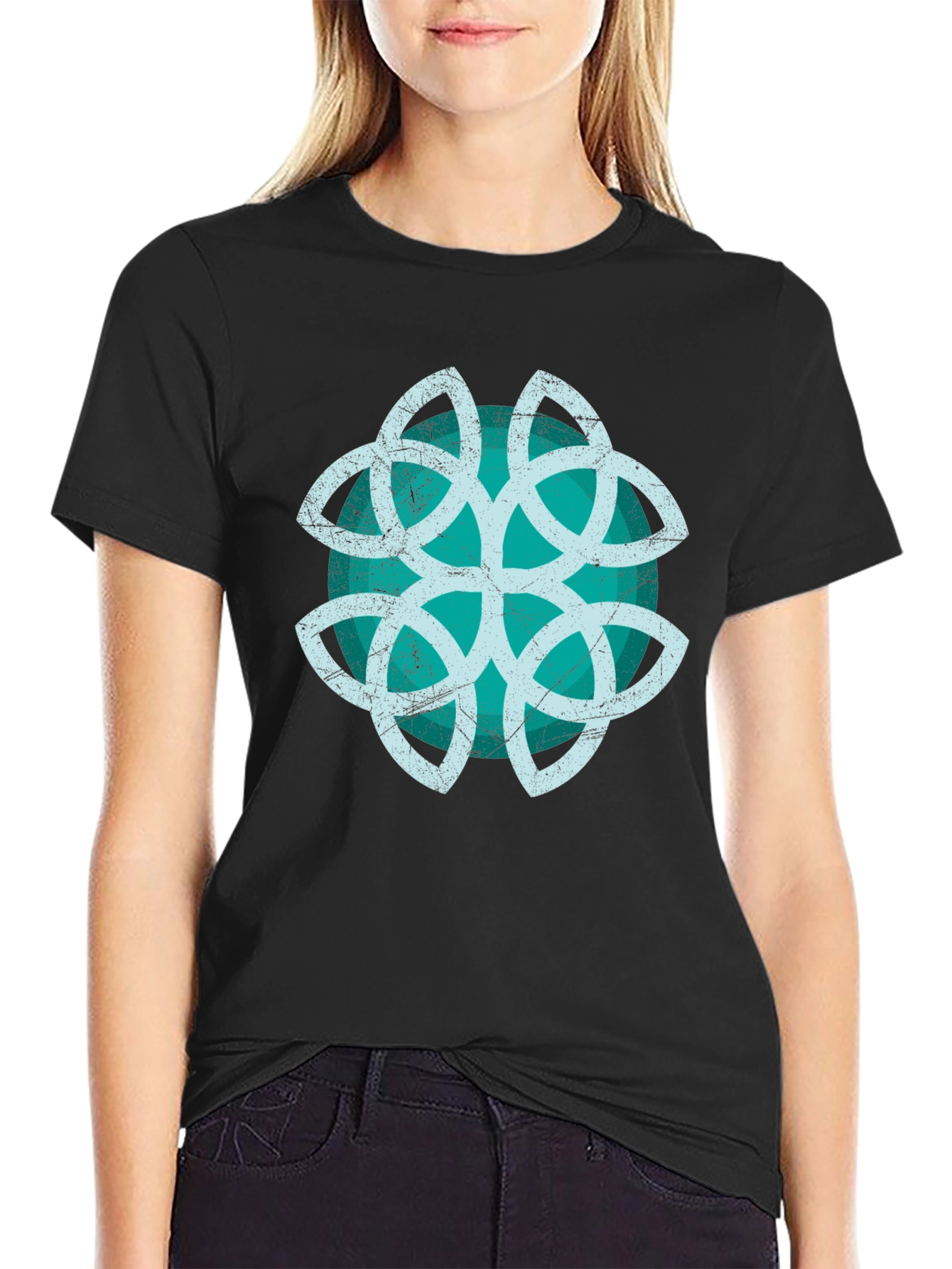 Celtic Knot Graphic Tee - Black Cotton Blend