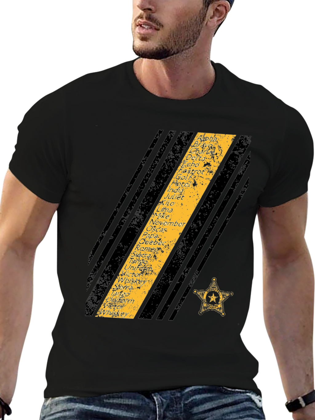 Phonetic Alphabet Sheriff Star T-Shirt