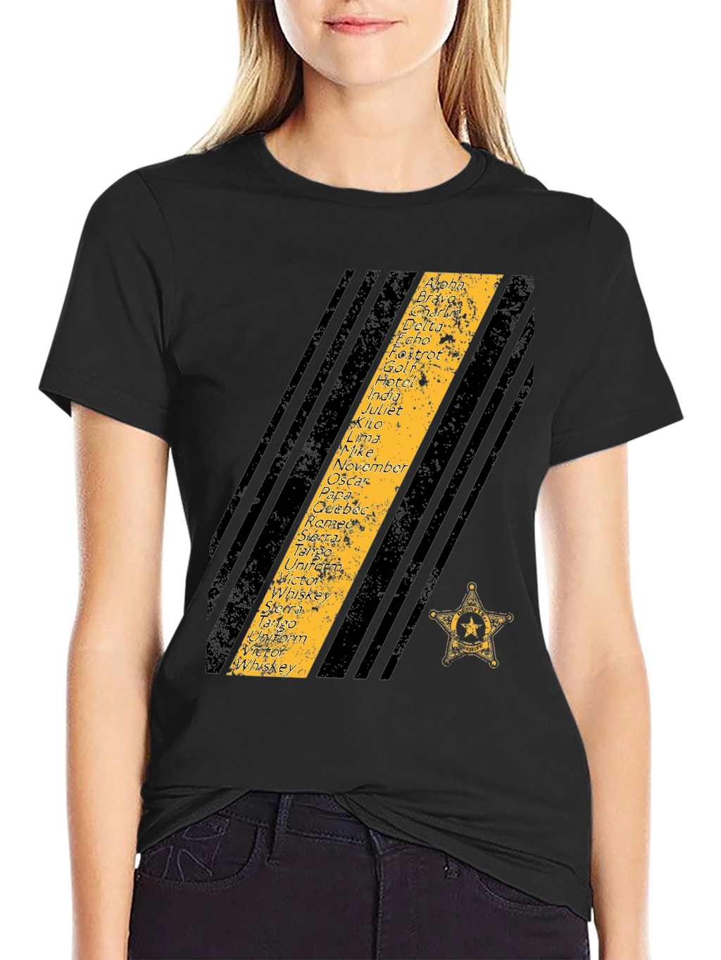 Phonetic Alphabet Sheriff Star T-Shirt