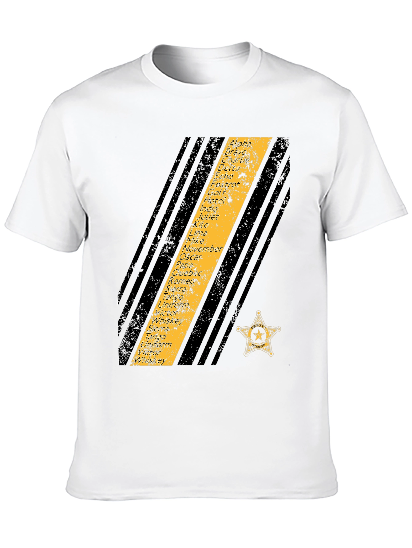 Phonetic Alphabet Sheriff Star T-Shirt