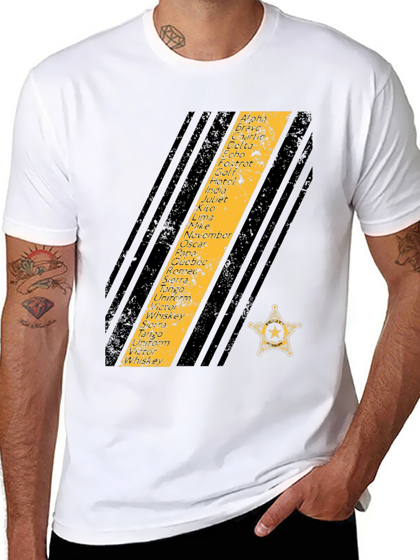 Phonetic Alphabet Sheriff Star T-Shirt