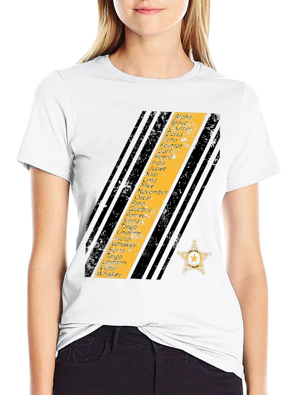 Phonetic Alphabet Sheriff Star T-Shirt