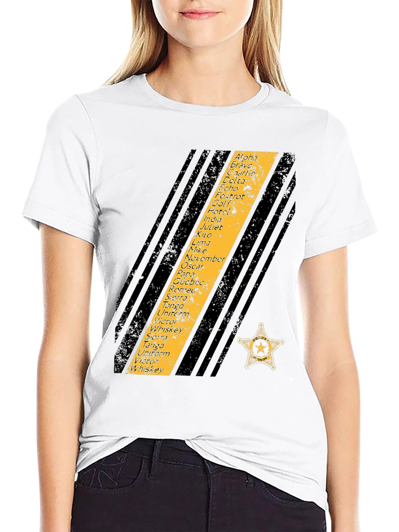 Phonetic Alphabet Sheriff Star T-Shirt