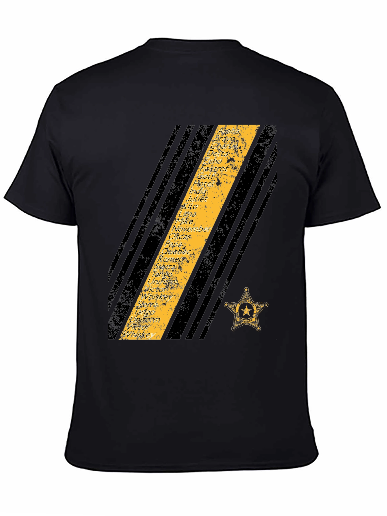 Phonetic Alphabet Sheriff Star T-Shirt