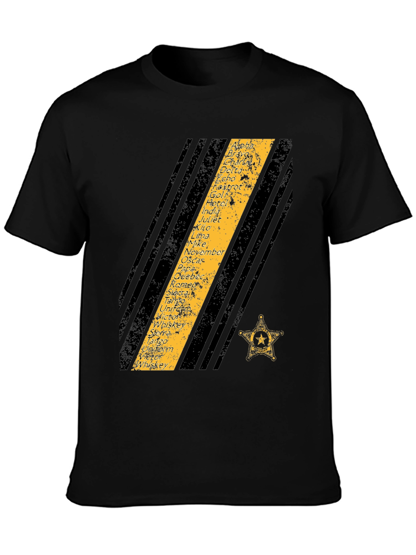 Phonetic Alphabet Sheriff Star T-Shirt