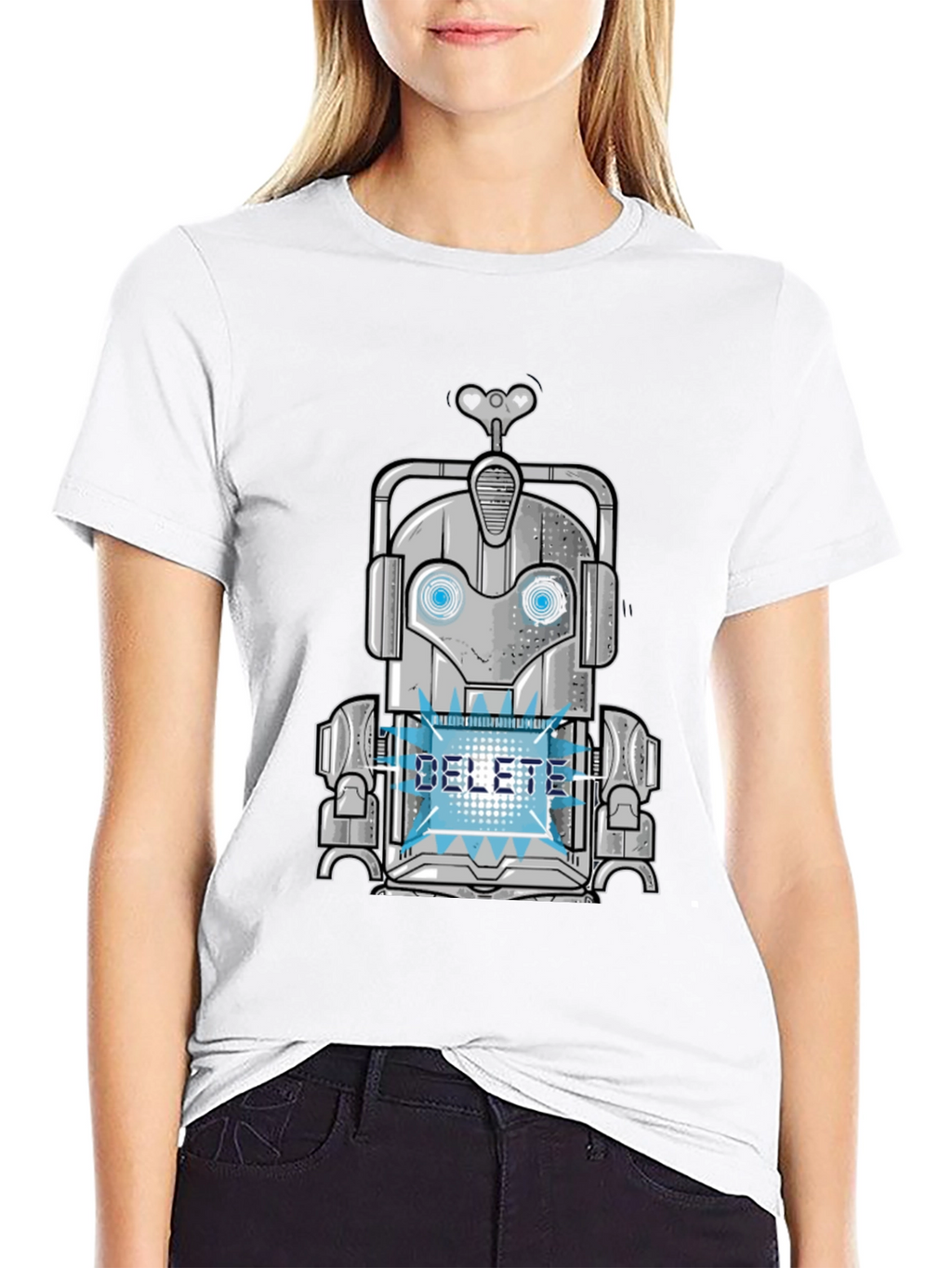 Cybernetic Delete Robot Graphic T-Shirt