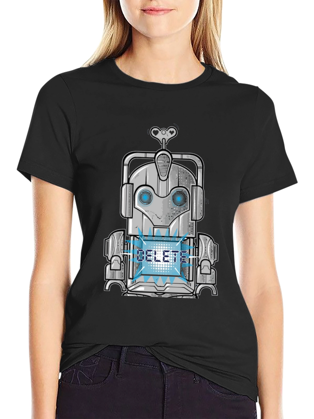 Cybernetic Delete Robot Graphic T-Shirt