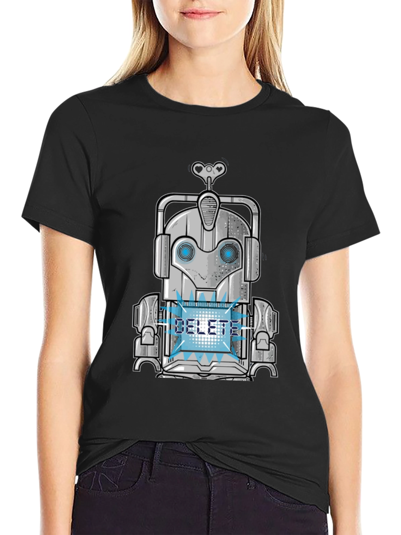 Cybernetic Delete Robot Graphic T-Shirt