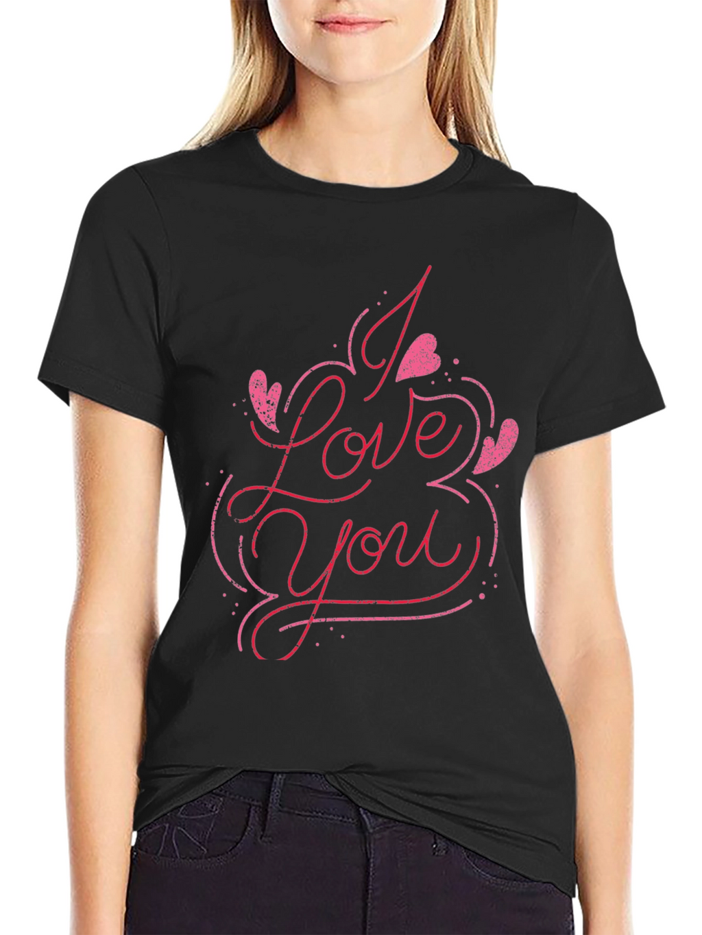 I Love You Graphic Tee - Black