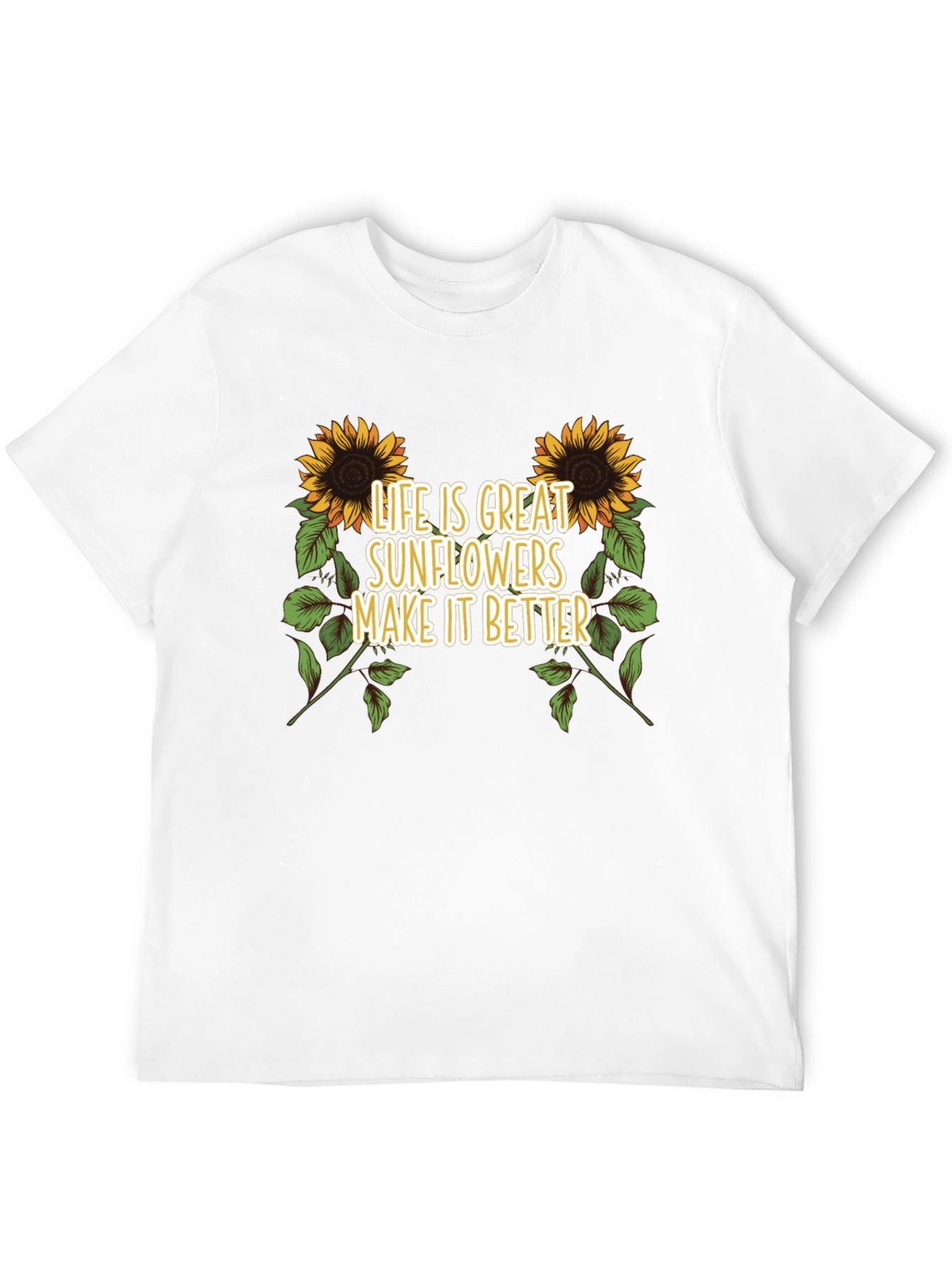 Sunflower Graphic Tee - Life is Great T-Shirt