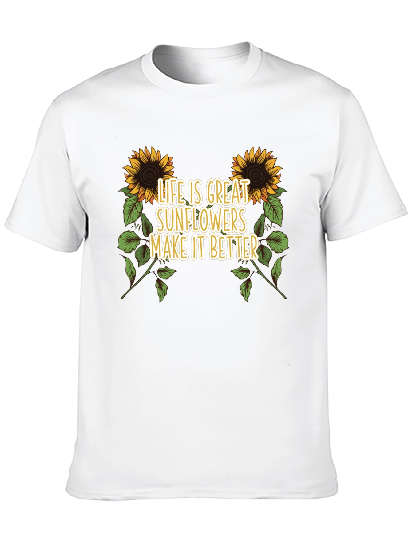 Sunflower Graphic Tee - Life is Great T-Shirt