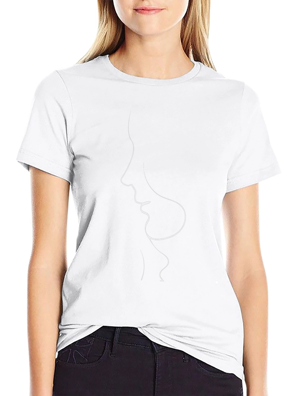 Minimalist Face Line Art T-Shirt