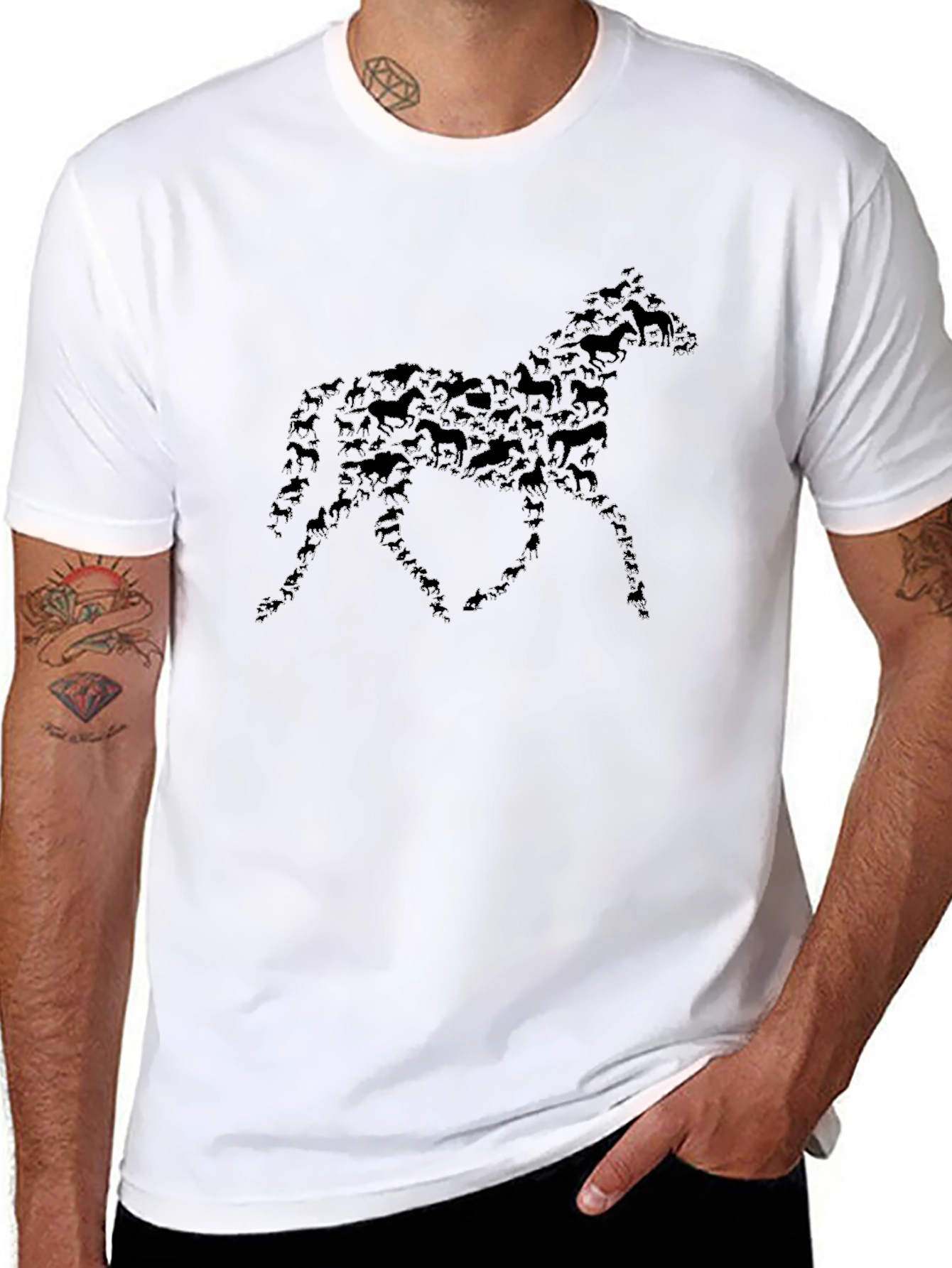 Horse Silhouette Graphic Print Tee