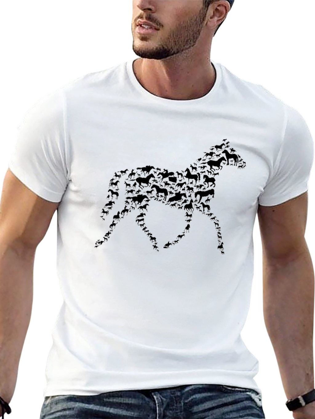 Horse Silhouette Graphic Print Tee