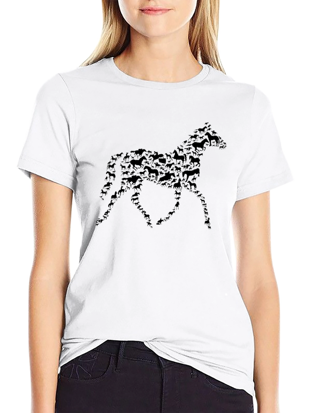Horse Silhouette Graphic Print Tee