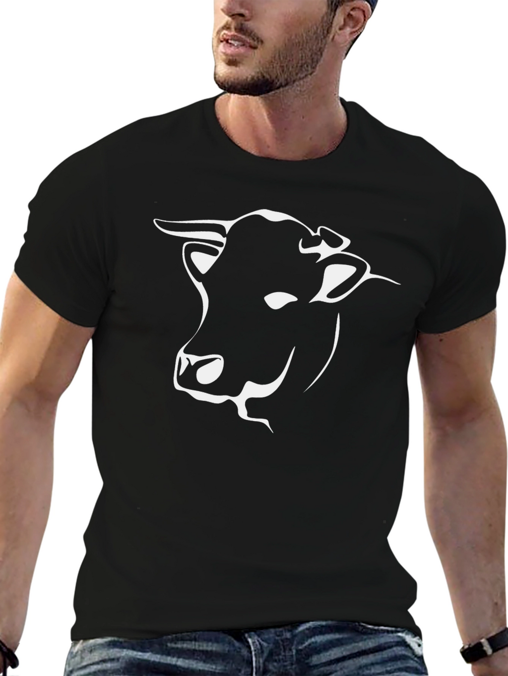 Cool Bull Graphic Tee - Black Cotton T-Shirt