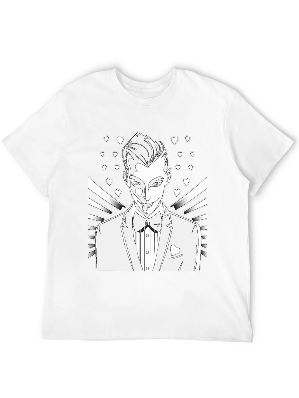 Line Art Tuxedo Man T-Shirt