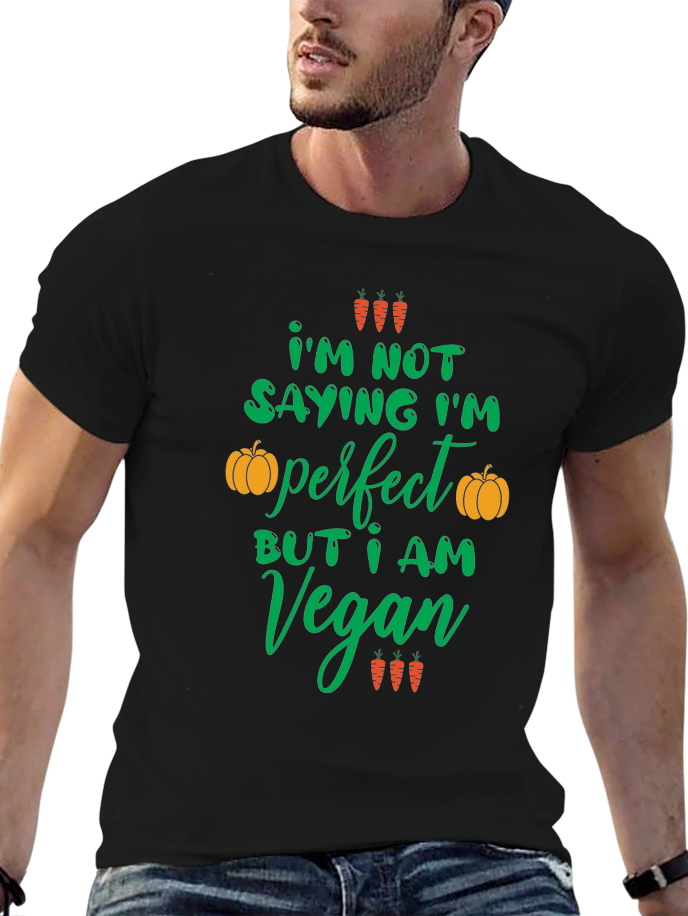 Vegan Statement Graphic Tee - Unisex Black T-Shirt