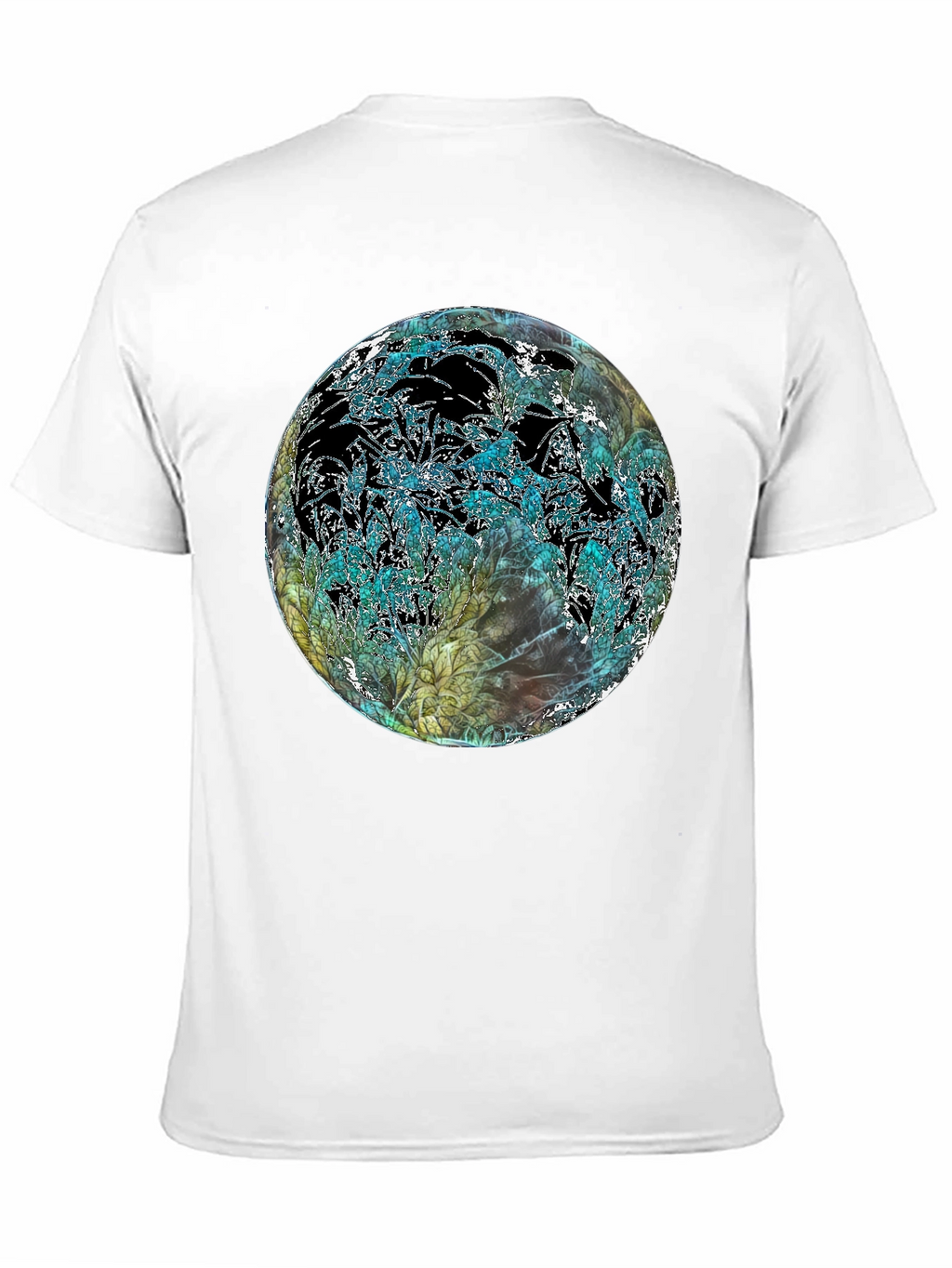 Abstract Floral Globe Black T-Shirt