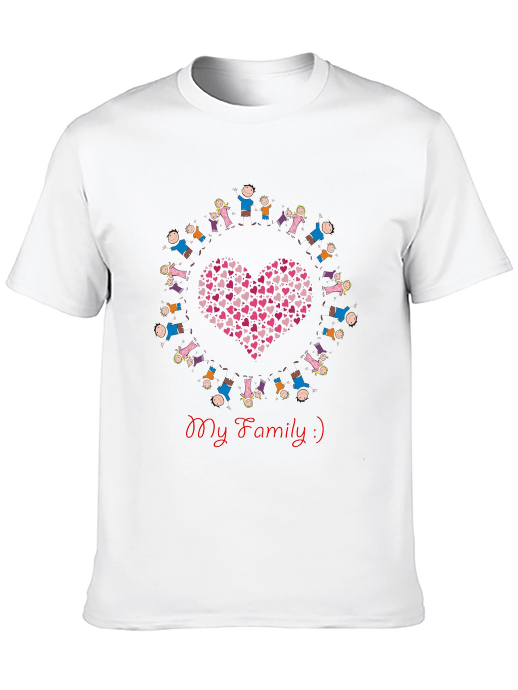 My Family Heart Graphic Black T-Shirt