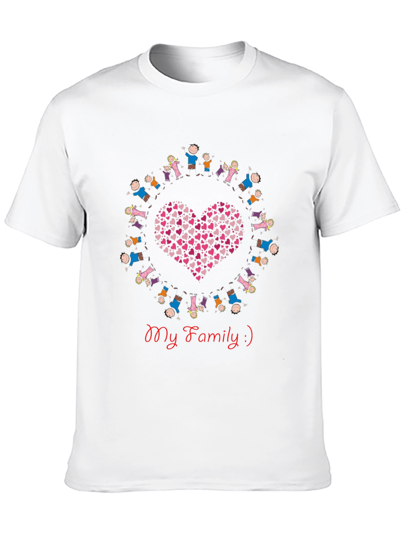 My Family Heart Graphic Black T-Shirt