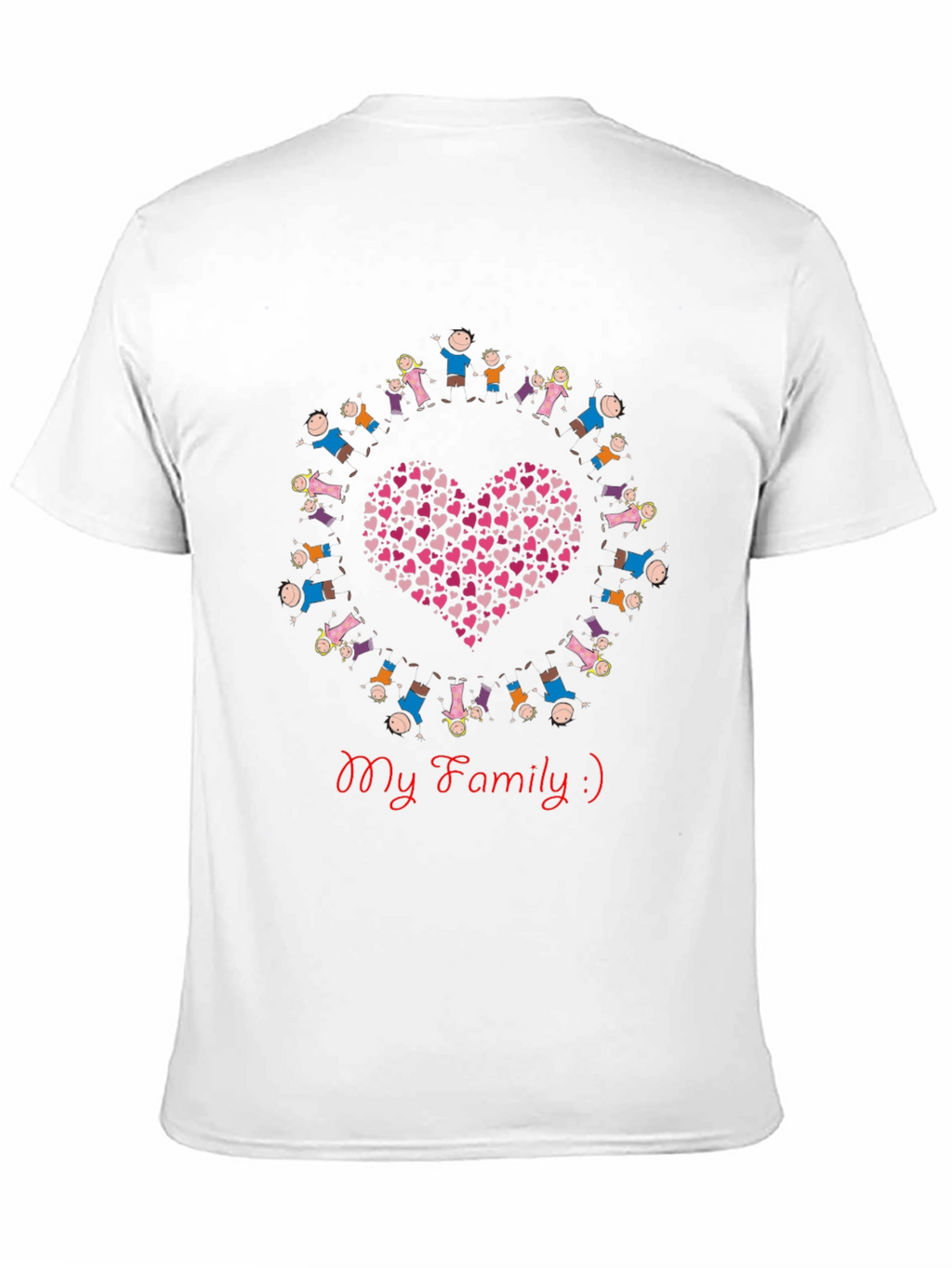 My Family Heart Graphic Black T-Shirt