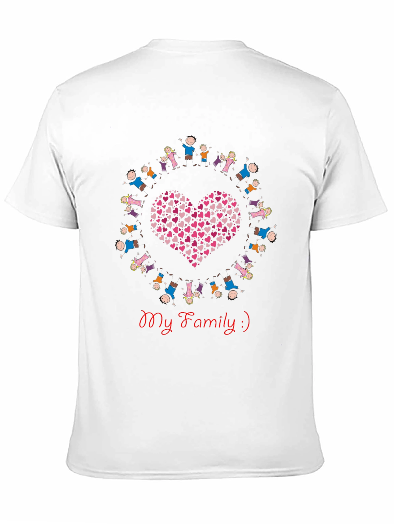 My Family Heart Graphic Black T-Shirt