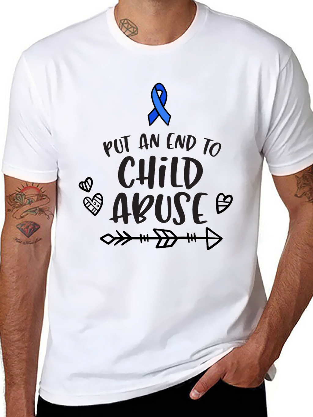 Child Abuse Awareness Ribbon Graphic Tee
