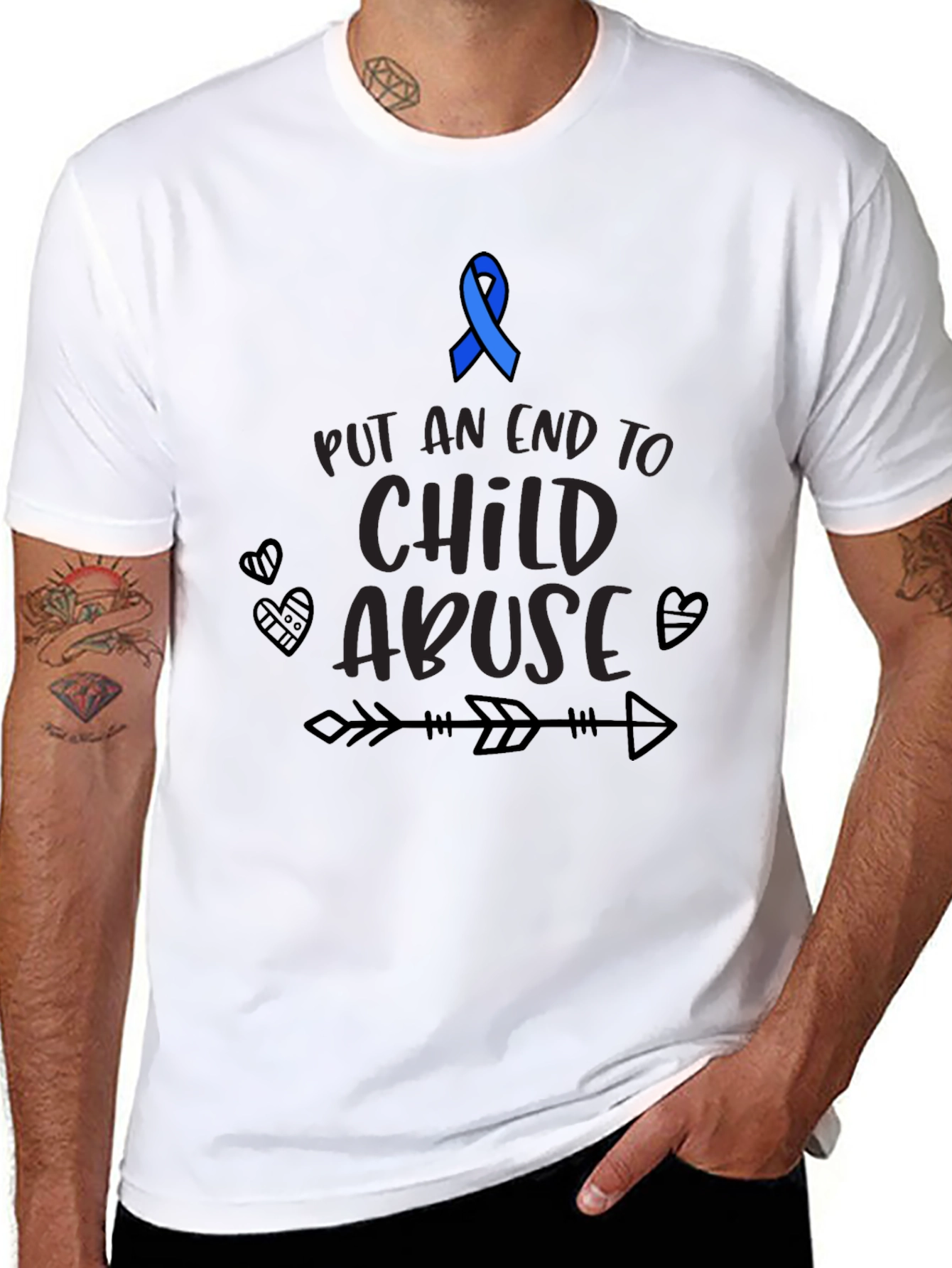 Child Abuse Awareness Ribbon Graphic Tee