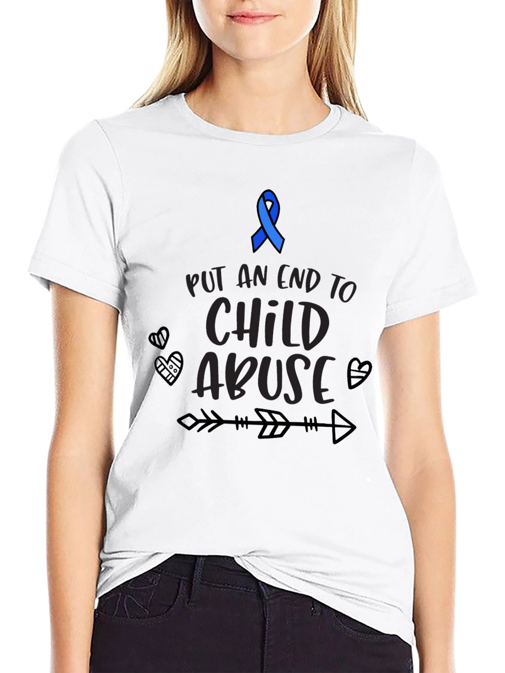 Child Abuse Awareness Ribbon Graphic Tee